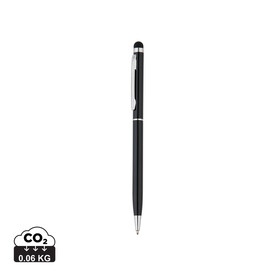 Schlanker Aluminiumkugelschreiber mit Stylus schwarz bedrucken, Art.-Nr. P610.621 Schlanker Aluminiumkugelschreiber mit Stylus schwarz bedrucken, Art.-Nr. P610.621